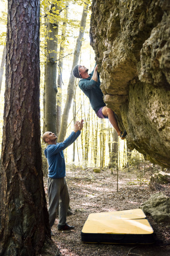 Bouldering at Pfifferblöcke, Frankenjura