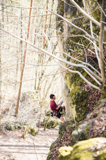 Spring climbing session at Herzogenreuther Wand, Frankenjura